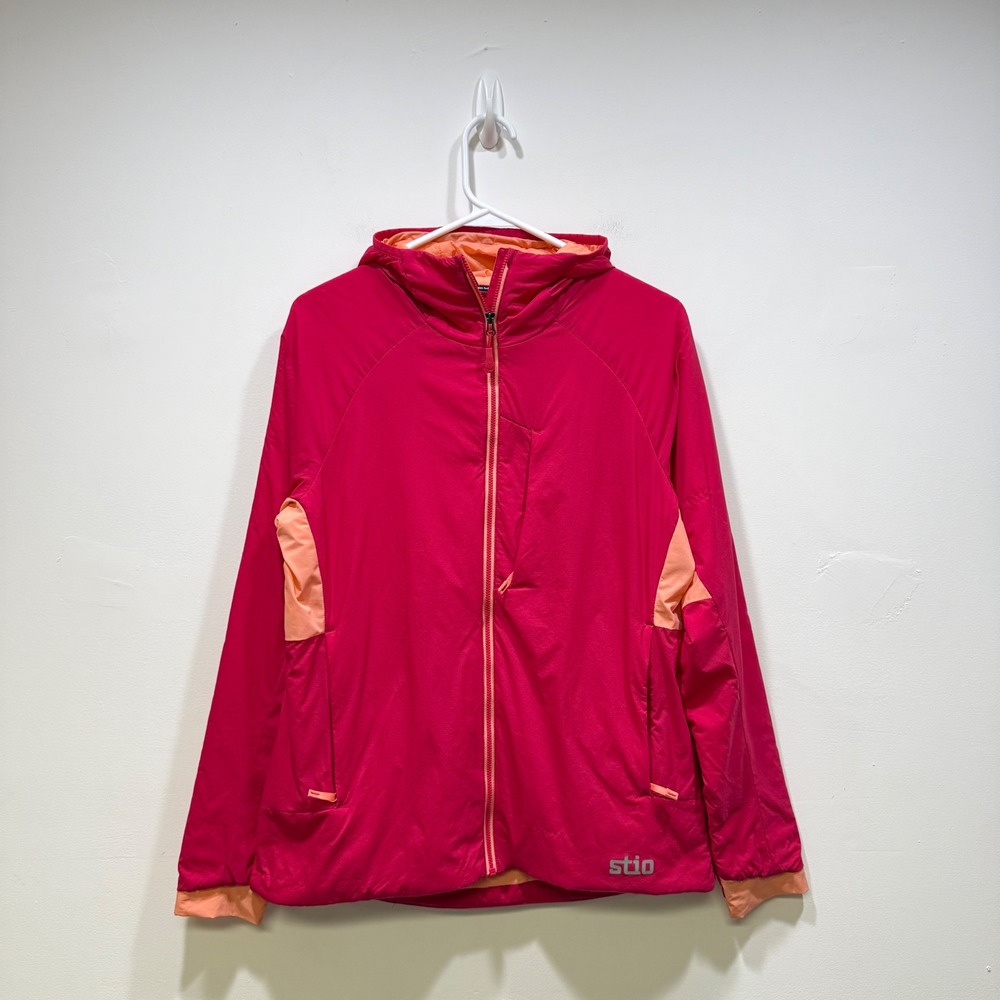 Stio Womens Alpiner Hooded Jacket Polartec Pink Orange Medium